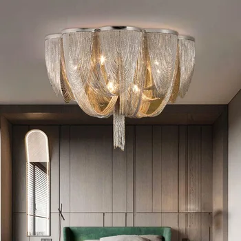 Luxul Modern Decor Interior Hotel Aluminiu Lanț Lampă De Plafon Elegante Loft Living Designer De Iluminat