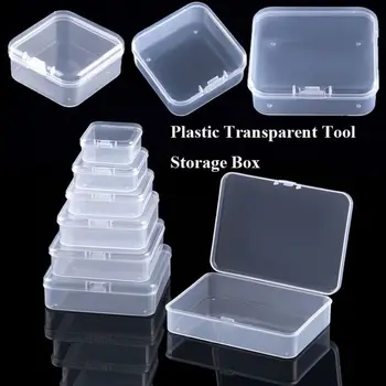 Pătrat De Plastic Transparent Cutie De Depozitare Bijuterii Margele Container Scule Electrice Accesorii Cutie Mică De Elemente Diverse Organizator Caz