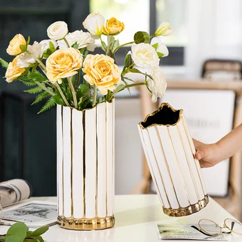 Bucătărie Aur Alb Vaza Living Minimalist Birou Nordic Lux Vaze Estetice Flori Decor