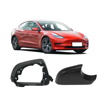 Masina Stânga și Dreapta Ușă Oglindă Capacul Inferior cu Cadru Negru pentru Tesla Model 3 2017-2021