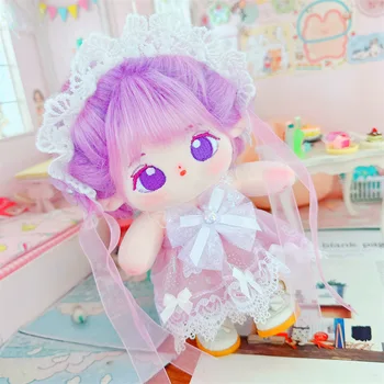 Kawaii Violet Arc Costum de Pluș Idol Papusa de 20 cm Haine DIY Accesorii Drăguț Moale Umplute Idol Bumbac Păpuși pentru Fete Cadouri