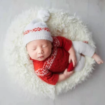 Nou-născut de Fotografie de Crăciun Pălărie de Top, pantaloni Scurți Set pentru Nou-nascuti Costum Petrecere