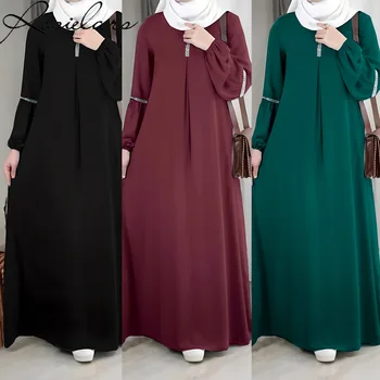 Moda Arabia Saudită, Dubai Rochii Femei Rochii Casual Sequin Sundress Costum Musulman Rochie Elegante Femme Haine Islamice