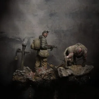 Unassambled 1/32 războinic antic ofițer suport Rășină figura model în miniatură kituri Nevopsite