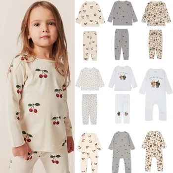 Copii T-shirt Set 2023 Toamna Și Iarna Desene animate Moda Băieții Acasă Purta Bumbac Drăguț Copil Onesie Pijamale, Îmbrăcăminte pentru Copii