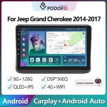 Podofo 2Din Android Radio Auto Multimidia Video Player Pentru Jeep Grand Cherokee 2014-2017 Navigare GPS 2din Carplay Auto Stereo