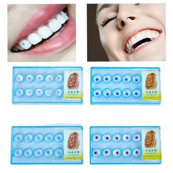 10buc/ Cutie Diamant Bur Dentare Materiale de Albire a Dintilor Stud Proteza Acrilica Dinți Cristal Ornament Igienă Orală Dinte Decor