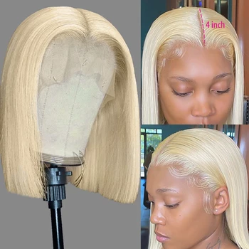 Blonda Bob Peruca Brazilian Păr Uman Colorate Scurt Peruca Pre-Smuls 13x4 Transparent Peruca Dantela pentru Femei, Glueless și Naturale