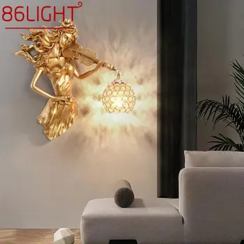 86LIGHT Modernă cu LED-uri de Aur de Perete de Lumină Interioară Creatoare de Epocă Rășină Tranșee Lampă pentru Casa Living Dormitor Hol Decor