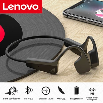 Lenovo Conducție Osoasă Portabil Sport Căști fără Fir, Căști Compatibil Bluetooth Căști Hands-free Cu Microfon
