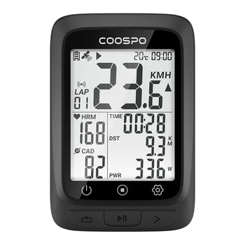 COOSPO BC107 Calculator Bicicleta cu GPS Wireless Biciclete Kilometraj Vitezometru 2.4 inch Bluetooth5.0 ANT+ rezistent la apa GPS+BDS