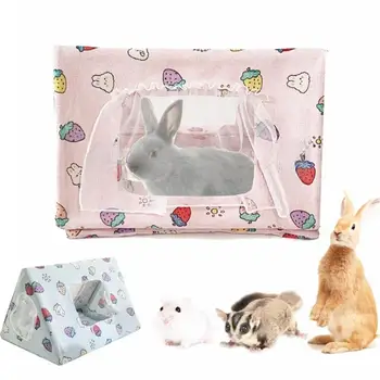 Pet Play Cort Capsuni Imprimate Ascunse Casa Cusca Accesorii Pentru Veveriță Hamster Chinchilla Iepure