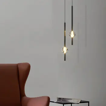Cristal Pandantiv cu Led-uri de Lumină Modern Alb-Negru Candelabru Agățat Lampă pentru sala de Mese Bucatarie camera de zi Pandantiv Lampă de Noptieră
