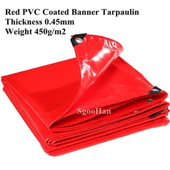 Roșii Acoperite cu PVC Banner, Prelata Mușama Impermeabil Cârpă în aer liber Tent Impermeabil Oxford Pânză Umbrire Naviga Adăpost 450g/m2
