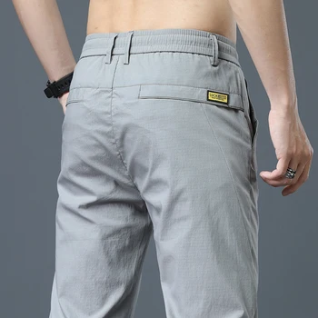 Barbati Casual Pantaloni de Vara Subtiri Moda coreeană Slim Stretch Confortabil pantaloni de Trening de sex Masculin Confortabil Gheață Pantaloni de Mătase