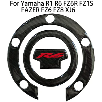 Pentru Yamaha R1 R6 FZ6R FZ1S FAZER FZ6 FZ8 Upgrade 3D Real Fibra de Carbon Motocicleta Rezervor de Combustibil de Gaz Capac Capac Protector Pad Autocolante