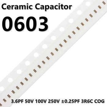 (100buc) 0603 3.6 PF 50V 100V 250V ±0.25 PF 3R6C COG 1608 SMD Condensatoare Ceramice