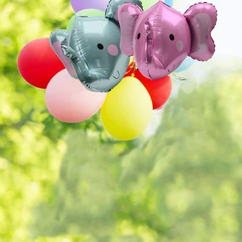 4 seturi de roz și albastru desene animate de animale în formă de trei-dimensional elefant film de aluminiu baloane pentru petrecerea de ziua decor