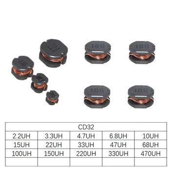 20BUC Inductor SMD CD32 Putere Inductanță 2.2 UH 3.3 UH 4.7 UH 6.8 UH 10UH 15UH 22UH 33UH 47UH 68UH 100UH 150UH 220UH 330UH 470UH