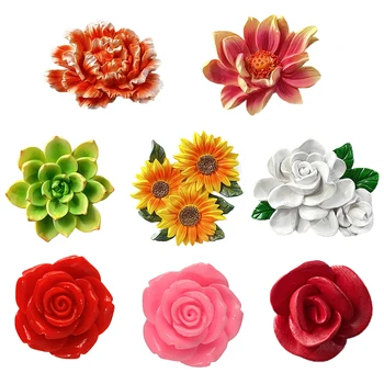 Flori frumoase Magnet de Frigider de Floarea de Lotus, Iasomie, Trandafir Bujor Suculente Autocolant Magnetic pentru Frigider Decor Acasă