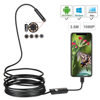 1080P HD Mini Android Camera Endoscop 1M 2M 3,5 M 5M MicroUSB/USB/TIP C de Inspecție Camera Video Șarpe Borescope Tub