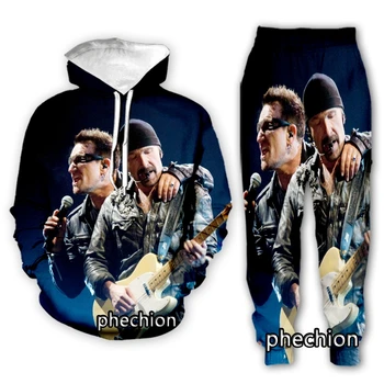 phechion Nouă Bărbați/Femei Trupei U2 3D de Imprimare Haine cu Maneci Lungi Moda Tricou Hanorace Sport Casual Pantaloni Z86