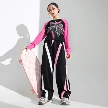 Fete Hip Hop Îmbrăcăminte Culturilor Topuri tricou Streetwear Casual Pantaloni pentru Copii Adolescente de Jazz, Street Dance, Costume de Haine