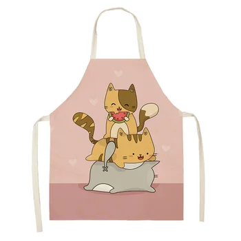 Amuzant Pisica Bucătărie Doamnelor Șorț Curat Roz Drăguț Animale Desene Animate Șorț De Gătit Acasă De Copt Creative Pentru Adulți Copii Salopete