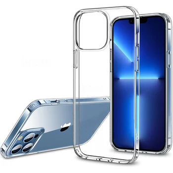 Ultra Subțire Caz Clar Pentru iPhone 11 Pro Max 12 13 mini 14 15 Pro Max Silicon Moale Cazuri Pentru iPhone 14 15 Plus Capac transparent Capa