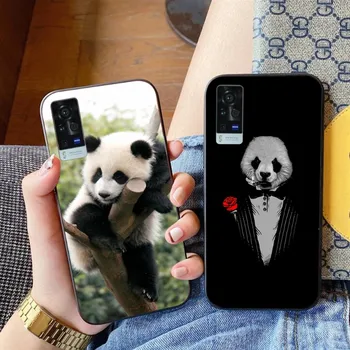 Anime drăguț Panda Telefon Caz Pentru VIVO Y95 Y93 Y31 Y20 V19 V17 V15 Pro X60 NEX Negru Moale Capacul Telefonului