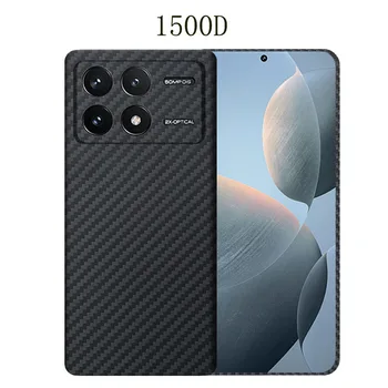 Caz pentru Xiaomi Poco X6 Pro & Redmi K70E Ultrathin Real Fibra de Carbon, Aramid Mobil Telefon Mobil Coajă de protecție Capac de Protecție