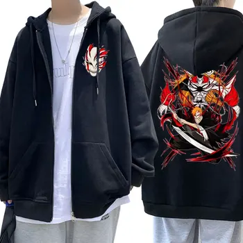 Japoneze Anime Bleach Zip-up Hoodie Bărbați Femei Casual Moda Harajuku Liber Jacheta cu Fermoar Hip Hop Streetwear Jachete