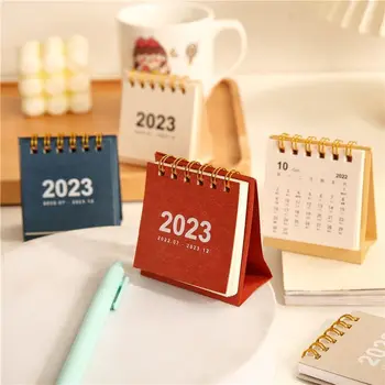 Răcoritoare Culoare Solidă Simplu 2023 Mini Desktop Calendar De Hârtie Dual De Zi Cu Zi Planificator Masă Planner Anual Agenda Organizer De Birou