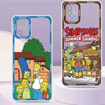 Disney Familia Simpsons Drăguț Transparent Caz De Telefon Pentru Samsung A73 A72 A71 A53 A51 A52 A33 A32 A23 A22 A13 A12 Angel Eyes