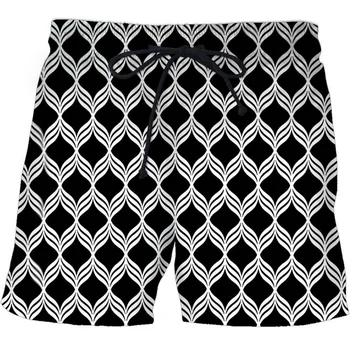 3D Paisley Uimi Iluzie Tipărite Plaja Bărbați de pantaloni Scurți de Vară Pantaloni scurți Talie Elastic Bord Trunchiuri de costume de Baie Femei 2023 Gheață pantaloni Scurți