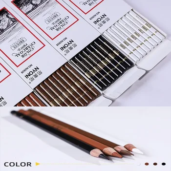 Mână-pictate Creativ de Design Alb-Negru Evidenția 8 Seturi de Schiță Culoare Cărbune Pen Elevii Pictura de Artă