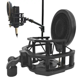 Microfon Ajustabil Suport Antișoc Karaoke Microfon Stand Multifuncțional Universal Microfon Anti-Vibrații Muntele Reutilizabile