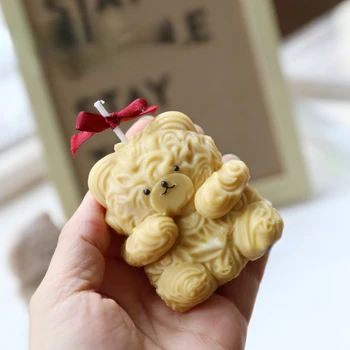 Urs drăguț Silicon Lumânare Mucegai Mare Ursuleț de Crăciun 3D Animal Gips Rășină de Gheață Tort Mucegai Decor Acasă Cadouri