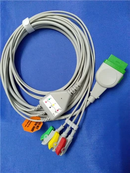 Transport gratuit Compatibil pentru GE-Mar qutte-O bucată de cablu ECG cu 3-duce IEC clipuri ECG Leadwires