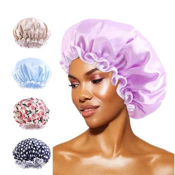 2023 Noi Satin Hair Capace Pentru Dormit Femei Baie Bonete Strat Dublu Regla Articole Pentru Acoperirea Capului Acoperă Pălăria Curly Hair Styling Accesorii