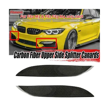 Real Fibra de Carbon Bara Fata Partea Splitter Canards Spoiler pentru BMW M3 F80 82 F83 M4 2015-2018
