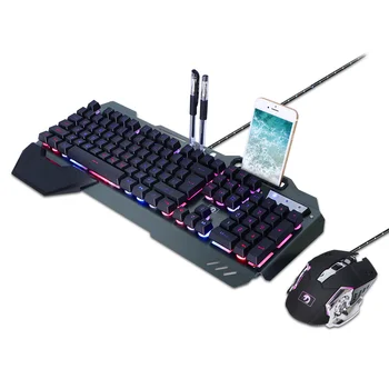 Semi-mecanice Gamer Tastatură Kit RGB LED Backlight Plug and Play de Tastatură Design Ergonomic Impermeabil Gaming Keyboard Mouse-ul