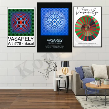 Victor Vasarely Abstract Retro Geometrice Boem Perete Muzeul De Artă Expoziție De Postere