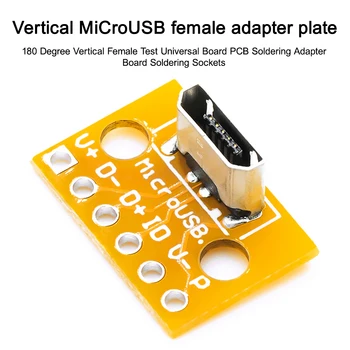 5/10buc Vertical USB Micro USB de sex Feminin Cap Un Conector 2.54 mm PCB Convertor Adaptor Breakout Bord 180 de Grade Vertical