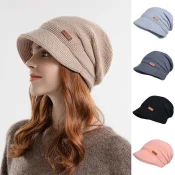 Femei Pălărie de Iarnă Caldă Moale de Pluș Gros de Iarna pentru Femei Pălărie cu Largă Scurt Margine Elastic Culoare Solidă Rece Rezistent pentru Exterior
