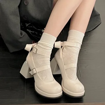 Tocuri Inalte Arc Mary Jane Pantofi Femei Rochie Lolita Superficial De Lux, Sandale De Moda Noua 2024 Elegant Indesata Pompe Mujer Zapatos