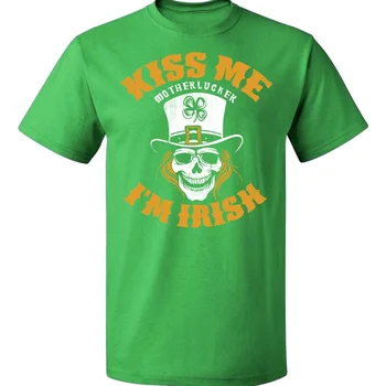 Craniu irlandez Sărută-Mă Motherlucker St. Paddy ' s Day T shirt Barbati