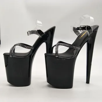 LAIJIANJINXIA Noi 20CM/8inches PVC Superioare de Moda Sexy Exotice cu Toc Platforma Partidului Femei Sandale Polul Pantofi de Dans E048