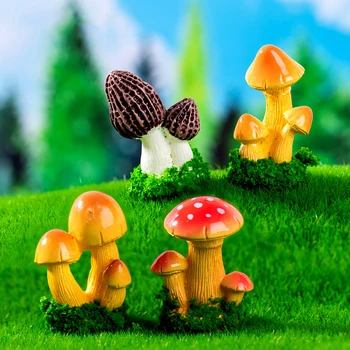 Mini Simula Ciuperci Muschi Statuie Rășină Grădină Suculente Micro Peisaj Ornament Desktop Acasă Decorare