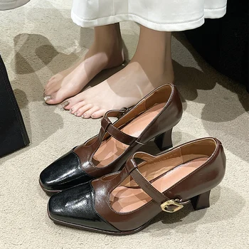 Tocuri Inalte Mary Jane Pantofi Femei Nou Elegant Lolita Pantofi 2024 Primăvară Rochie Retro Sandale De Designer Indesata Zapatos Femme Pompe